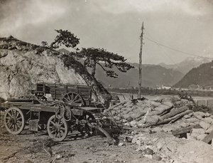 Album "Moja wojna światowa - wspomnienia Frontu Południowo-Zachodniego w Karyntii, Włochy, Trentino-Alto Adige) 31.03.1915-12.11.1918 - Josef Zohles Vienna": czołg wojskowy na Taglia autorstwa Josef Zohles