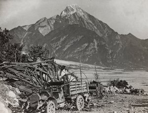 Album "Moja wojna światowa - wspomnienia Frontu Południowo-Zachodniego w Karyntii, Włochy, Trentino-Alto Adige) 31.03.1915-12.11.1918 - Josef Zohles Wiedeń": nad rzeką Tagliamento (b autorstwa Josef Zohles