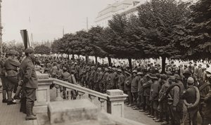 Album "Moja wojna światowa - wspomnienia Frontu Południowo-Zachodniego w Karyntii, Włochy, Trentino-Górna Adyga) 31.03.1915-12.11.1918 - Josef Zohles Wiedeń": żołnierze z wieloma więźniami