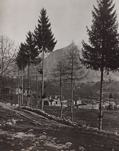 Album "Moja wojna światowa - wspomnienia frontu południowo-zachodniego w Karyntii, Włochy, Trentino-Alto Adige) 31.03.1915-12.11.1918 - Wiedeń Josefa Zohlego": gruzy Plicznej (b/w fot. autorstwa Josef Zohles