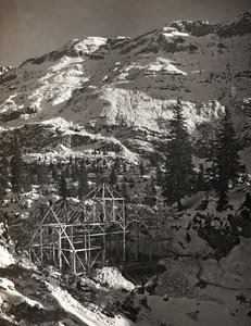 Album "Moja wojna światowa - wspomnienia Frontu Południowo-Zachodniego w Karyntii, Włochy, Trentino-Alto Adige) 31.03.1915-12.11.1918 - Josef Zohles Wiedeń": konstrukcja budowlana (b/w autorstwa Josef Zohles