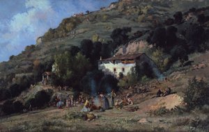 Kataloński festiwal folklorystyczny „aplec” autorstwa Josep Berga Boix