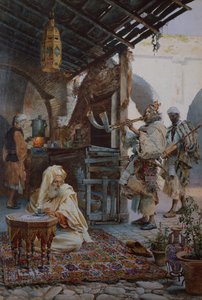 Muzycy nubijscy (akwarela) autorstwa Josep Tapiro Baro