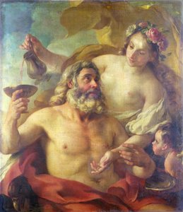Jowisz, Hebe i Kupidyn autorstwa Joseph-Marie the Elder Vien