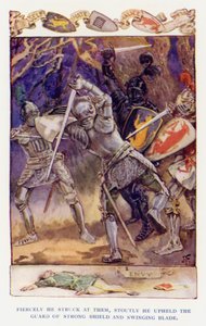 Ilustracja do filmu Sir Knight of the Splendid Way (litografia kolorowa) autorstwa Joseph (after) Finnemore