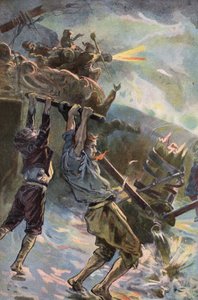 Robinson Crusoe: Pracuję przy pompie (kolor lito) autorstwa Joseph (after) Finnemore