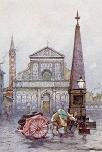 Kościół S Maria Novella, Florencja (kolor lito) autorstwa Joseph (after) Finnemore
