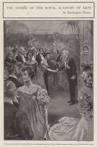 Wieczór Królewskiej Akademii Sztuk Pięknych w Burlington House w Londynie (lito) autorstwa Joseph (after) Finnemore