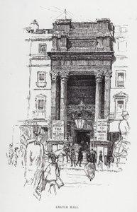 Exeter Hall (lito) autorstwa Joseph (after) Pennell