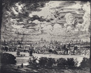 Londyn, nad Hampstead (lito) autorstwa Joseph (after) Pennell