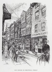 Stare domy przy Holywell Street (lito) autorstwa Joseph (after) Pennell