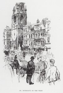 St Dunstan na Zachodzie (lito) autorstwa Joseph (after) Pennell