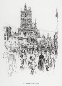 St Mary-le-Strand (lito) autorstwa Joseph (after) Pennell