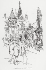 Róg Essex Street (lito) autorstwa Joseph (after) Pennell