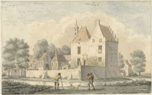 Zamek De Eng w pobliżu Vleuten autorstwa Joseph Adolf Schmetterling