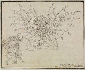 Lucyfer (Dante, „Piekło”, pieśń 34, wers 37) autorstwa Joseph Anton Koch