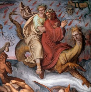 Piekło z Boskiej Komedii Dantego - Detal - Fresk