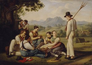 Kosiarki odpoczywające, 1819 autorstwa Joseph Anton Rhomberg
