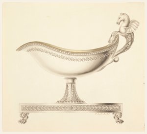 Rysunek, Elewacja łodzi z sosem, 1790-1825