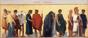 Okres grecki: Szkic salonu szkoły dla chłopców przy rue Dombasle autorstwa Joseph Aubert