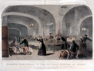 Florence Nightingale (1820-1910) w Szpitalu Wojskowym w Scutari podczas wojny krymskiej, 1856