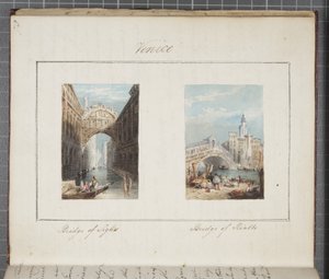 Wenecja, wklejona do Thomas Moodys Journal z wycieczki po Szwajcarii i Włoszech, 1822 (wc na papierze)