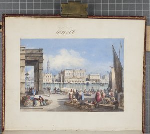 Wenecja, wklejona na stronie tytułowej Thomas Moodys Journal z wycieczki po Szwajcarii i Włoszech, 1822 (wc na papierze)