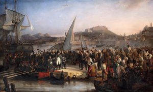 Napoleon opuszcza wyspę Elbę 26 lutego 1815 r. autorstwa Joseph Beaume
