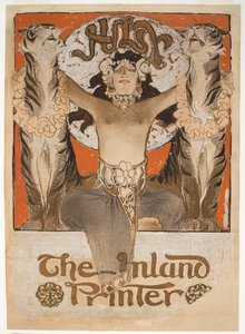 Ilustracja na okładkę „The Inland Printer” (pióro i atrament, grafitowo-biały gwasz na papierze)