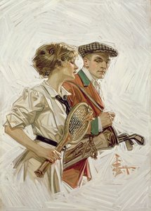 Golf czy tenis?, ok. 1915 (olej na płótnie)