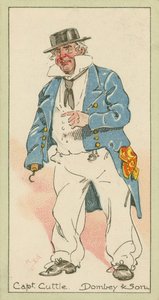 Kapitan Cuttle, Dombey  Son (kolorowa litografia) autorstwa Joseph Clayton (1856-1937) (after) Clarke