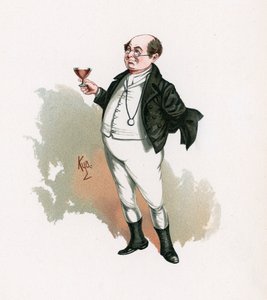 Pan Pickwick, ilustracja z „Szkice postaci Charlesa Dickensa”, ok. 1890 (kolor lito) autorstwa Joseph Clayton Clarke