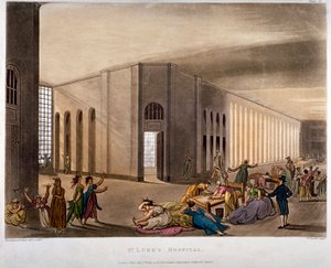 Widok wnętrza szpitala św. Łukasza, Old Street, Finsbury, Londyn, 1809 autorstwa Joseph Constantine Stadler