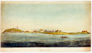 Wyspa Goree (kolorowa akwatinta) autorstwa Joseph Constantine Stadler