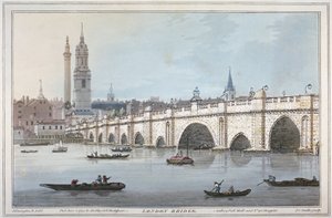 Stary Most Londyński, 1795 autorstwa Joseph Constantine Stadler