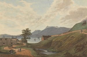 Gąbczasty Lampu Hills Fort Marlborough, Bengkulu, Sumatera, 1799 autorstwa Joseph Constantine Stadler