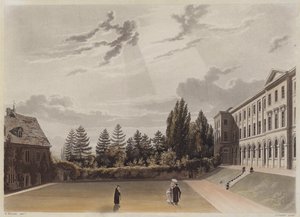 Worcester College, Oksford (akwatinta) autorstwa Joseph Constantine Stadler