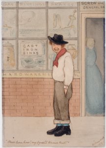 Front sklepu z artykułami żelaznymi (akwarela) autorstwa Joseph Crawhall