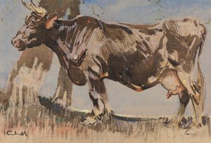 Stara krowa (gwasz na płótnie) autorstwa Joseph Crawhall