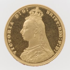 Królowa Wiktoria Jubileuszowa głowa suwerena, 1887.