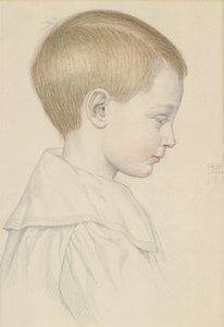 Szkic głowy chłopca, 1906 (ołówek i wc na papierze) autorstwa Joseph Edward Southall