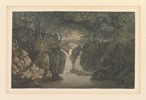 Dolny wodospad Rydal autorstwa Joseph Farington