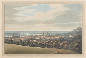 Widok na Greenwich i Down the River, 1795 (akwatinta) autorstwa Joseph Farington