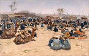 Targ nad Nilem, ok. 1893 (olej na płótnie) autorstwa Joseph Farquharson
