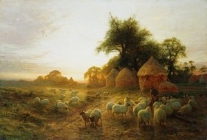 Yon Żółty zachód słońca umierający na zachodzie (olej na płótnie) autorstwa Joseph Farquharson