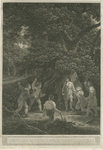 Boscobel - The Royal Oak : grawerowanie, kwiecień 1800 autorstwa Joseph Farrington