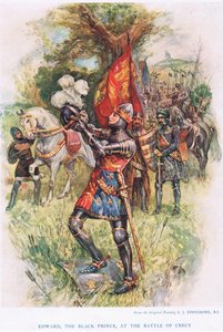 Edward, Czarny Książę w bitwie pod Crecy, ilustracja z 