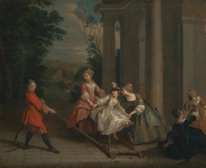 Dzieci bawiące się koniem hobbystycznym