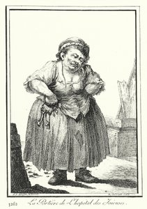 Odźwierny Hopital des Joieuses (rycina) autorstwa Joseph Franz von (after) Goez