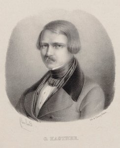 Portret kompozytora Jean-Georgesa Kastnera 1810-1867. autorstwa Joseph Frédéric Flaxland